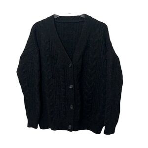 Jenni Kayne Cable Cocoon Cardigan Black Size S